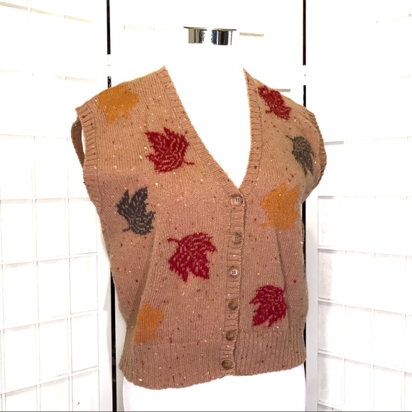 Evan Picone Other - Knit Fall Leaves Cottagecore Sweater Vest